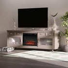 HOMCOM - Insert de foyer électrique 1400 W avec flammes réalistes, noir-Effet de flamme LED réaliste avec 3 réglages de luminosité réglables