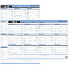 Day-Timer - Planificateur mural flexible effaçable vertical/horizontal 2026 - 23 7/8 po H x 36 po l - bleu - bilingue-Des illustrations propres et lumineuses ideales pour tout espace de travail avec une surface effaçable