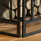 HOMCOM - Pare-étincelles de foyer à 3 panneaux avec treillis métallique, noir-Couleur principale : noir