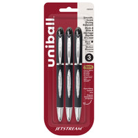 uni-ball - Stylos à bille JETSTREAM – 1,0 mm – noir – paquet de 3-Stylos à bille