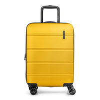 Swiss Mobility 22 po LAX Valise de cabine rigide - Jaune-Roues doubles à 360 degrés (8 roues) pour un roulement sans effort
