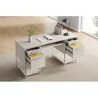 Whalen - Bureau à double caisson Roca 60 po- Patins niveleurs réglables