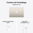 Apple - MacBook Air 15,3" avec Touch ID (2025) - Apple M4 - 24 Go RAM - 512 Go SSD - Starlight - Français-Deux ports Thunderbolt 4