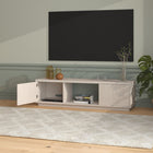 Hudson&Canal - Meuble TV Dorian pour téléviseurs jusqu'à 65 pouces - Blanc aulne-Dimensions du produit : 15,75" L x 58" l x 16" H