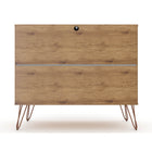 Manhattan Comfort - Rockefeller commode moderne mi-siècle 35,24" - nature et rose pâle-10