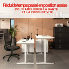 Staples - Bureau assis-debout rectangulaire à hauteur réglage électrique - 48 po de largeur - Blanc-Moteur électrique unique pour des transitions fluides