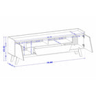 Manhattan Comfort - Meuble TV Marcus 70,86 po style Mid-Century Modern - Blanc-Trous pour câbles et gestion des fils