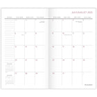AT-A-GLANCE - Agenda scolaire mensuel de poche 2 ans BADGE floral 2025-2027 - 6 3/16 po H x 3 5/8 po l - multicoloure - bilingue-Couverture en papier durable avec motif floral