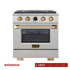 Kucht - 30 po Série KXP Cuisinière double énergie Gaz naturel - Acier inoxydable/Or-Cuisinez et faites cuire comme un professionnel grâce au four à convection extra-large de 4,2 pi³, doté de cinq positions de grille et d’une fenêtre de four surdimensionnée