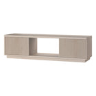 Hudson&Canal - Meuble TV Dorian pour téléviseurs jusqu'à 65 pouces - Blanc aulne-Le dessus a une capacité de poids de 75 lb, les armoires peuvent supporter 50 lb chacune