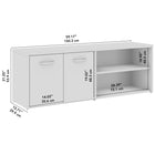 Bush Business Furniture - Studio C Armoire de rangement basse avec portes et étagères, orme naturel (SCS160NE)-Les zones de stockage ouvertes et fermées contiennent chacune une étagère fixe et une étagère réglable pour accueillir des articles de différentes tailles