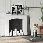 HOMCOM - Manteau de foyer 29 po pour entourage de foyer, blanc-Fabriqué en MDF de qualité pour un nettoyage facile