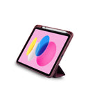 Étui LOGiiX Origami+ pour iPad A16/10.9" (10e génération) - Bourgogne-Emplacement Apple Pencil (Gen 1) intégré pour un accès facile et un stockage sécurisé