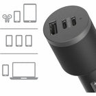OtterBox - Chargeur de voiture double USB-C et USB-A Premium Pro à charge rapide de 60 W - Noir-Testé contre les chutes et les vibrations, enveloppé dans un extérieur robuste