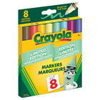 Crayola - Marqueurs à trait large édition limitée - Paquet de 8-FOURNITURES D'ART ET D'ARTISANAT POUR ENFANTS : Dynamise tes projets artistiques grâce à des crayons de couleur aux teintes éclatantes qui rehaussent tes créations