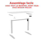 Staples - Bureau assis-debout rectangulaire à hauteur réglage électrique - 48 po de largeur - Blanc-Supporte jusqu’à 132 lb, assurant stabilité et durabilité