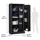 Sauder - Grande Meuble de rangement Merton Hall - Chêne Dakota-Dimensions: 36,75 po L x 16,88 po P x 71 po H