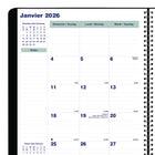 Blueline - 2026 Agenda mensuel Essential 16 mois - 11" x 9-1/16" - Noir - Bilingue-Coins détachables