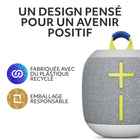 Ultimate Ears - WONDERBOOM 4 enceinte Bluetooth portable et étanche, Gris-Enceinte sans fil résistante et longue portée : Une portée de 40 mètres (131 pieds) pour que tu sois libre de tes mouvements - elle résiste aussi à la saleté et aux chutes et possède une lanière très pratique pour que tu puisses l'emporter partout avec toi