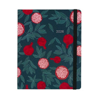 Pierre Belvedere - 2026 Semaine Annuel Agenda - 7 po x 9,5 po - Pomegrenade - Bilingue -Cet agenda va de janvier 2026 à janvier 2027