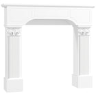 HOMCOM - Manteau de foyer style baroque avec pieds ioniques, blanc-Cadre de style baroque avec pieds ioniques pour sublimer la pièce