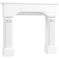 HOMCOM - Manteau de foyer style baroque avec pieds ioniques, blanc-Cadre de style baroque avec pieds ioniques pour sublimer la pièce