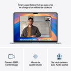 Apple - MacBook Air 15,3" avec Touch ID (2025) - Apple M4 - 24 Go RAM - 512 Go SSD - Bleu ciel-Pavé tactile Force Touch / Capteur Touch ID