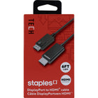 Staples - Câble DisplayPort vers HDMI - 6 pi-Une plus grande vue - Branchez en toute facilité un ordinateur à un moniteur HD pour afficher le contenu sur un écran plus grand