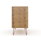 Manhattan Comfort - Rockefeller commode moderne mi-siècle 35,24" - nature et rose pâle-44,5 cm L x 89,6 cm l x 76,6 cm H