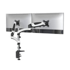 ShoppingAll Support de bureau pour écran LCD entièrement réglable - Blanc-Pour deux écrans 15"-32", chaque bras peut supporter un écran de 17.6 lbs/8kg avec des trous de montage VESA 75mm x75mm ou 100mm x 100mm