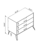 Manhattan Comfort - Rockefeller commode moderne mi-siècle 35,24" - blanc cassé et naturel-Comprend 3 tiroirs spacieux avec un mécanisme de glissement simple de 0,75