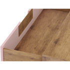 Manhattan Comfort - Rockefeller commode moderne mi-siècle 35,24" - nature et rose pâle-Parfait pour le rangement ou l’exposition d’objets Kit anti-basculement inclus