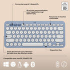 Logitech - Pebble 2 Combo for Mac, clavier et souris sans fil - Blue-Optez pour la durée: utilisez le clavier Bluetooth avec une autonomie de 3 ans et la souris avec une autonomie de 2 ans pour une utilisation sans souci pendant des heures, piles incluses.