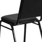 Flash Furniture – Chaise banquet empilable HERCULES à dossier trapèze, siège 2,5 po, noir avec vinyle noir (FDBHF1)-Siège et dossier rembourrés