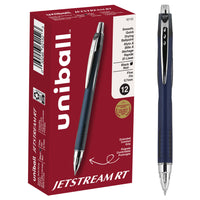 uniball - Stylos roller fins Jetstream RT - 0,7 mm - Encre noir - Paquet de 12-Les stylos JETSTREAM RT sont dotés d’une encre hybride qui offre la fluidité et l'éclat d'un stylo à encre gel sans sacrifier le séchage rapide vitesse d'un stylo à bille