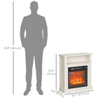 HOMCOM - Foyer électrique 27 po avec manteau et télécommande, blanc-La minuterie permet d'éteindre l'appareil pendant 0,5 à 6 heures