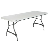 Lifetime - Table pliable commerciale de qualité supérieure de 6 pieds de LIFETIME, couleur granit blanc-L'acier à faible teneur en alliage haute résistance (HSLA) crée une chaise plus légère avec une résistance accrue