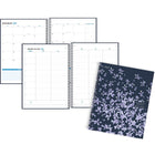 Five Star - Agenda scolaire hebdomadaire/mensuel détail floral 2025-2026 - 11 po H x 8 1/2 po l - violet - bilingue-Reliure à spirale solide