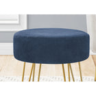 Monarch Specialties - 9002 Pouf - Tissu Bleu/Pattes Metal Or-3