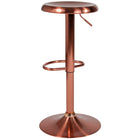 Flash Furniture – Tabouret de bar de style rétro, à hauteur réglable, de la série Madrid, fini or rose-Siège pivotant