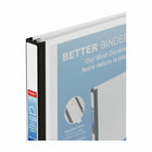 Staples - Reliure Better Binder, 1/2 po, blanc-Les anneaux en D se ferment solidement, permettant aux pages de se tourner facilement