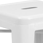 Flash Furniture - Tabouret 24 po (haut.) sans dossier métal blanc, intérieur/extérieur, siège carré, CH3132024WH-Capacité de poids de 500 lb