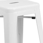 Flash Furniture - Tabouret 24 po (haut.) sans dossier métal blanc, intérieur/extérieur, siège carré, CH3132024WH-S'empile de 4 à 8 de haut