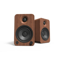 Kanto YU4 Haut-parleurs de bureau amplifiées 140W avec Bluetooth et préamplificateur phonov - Noyer-Bluetooth 4.0 intégré avec la technologie Qualcomm aptX™ vous permet de profiter d'une diffusion de haute qualité du bout des doigts