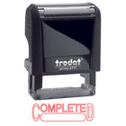 Trodat - Timbre autoencreur Printy 4911 sans incidence sur le climat, « COMPLETED », rouge-Timbre de qualité supérieure avec encre non toxique à base d'eau