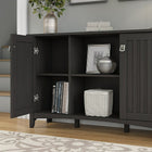 Bush Furniture - Armoire de rangement Salinas avec portes, noir Vintage (SAS147VB-03)-Construit en stratifié sur bois d'ingénierie