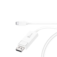 j5Create - JCA141 Câble USB-C® vers DisplayPort 4K - Blanc-Connecteur compact USB-C™ réversible