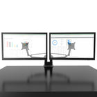 Kanto – Support de table double à amortisseurs à gaz DMS2000 pour deux moniteurs de 17 po à 32 po, noir-Se fixe à tout bord de bureau ou trou d'œillet d'une épaisseur maximale de 2 po