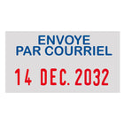 Trodat - Printy ''Envoye Par Courriel'' Mini Dater - Auto-encrage - Français - Date - Encre Bleue/Rouge-Minimum de 70 % de plastique recyclé post-consommation
