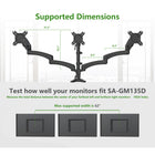 ShoppingAll - Support de bureau entièrement réglable à trois bras pour écran avec 2 bras pivotants - Noir-6